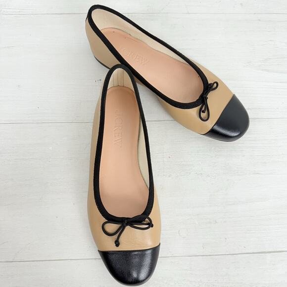 J. Crew Tan and Black Flats - Picture 11 of 11